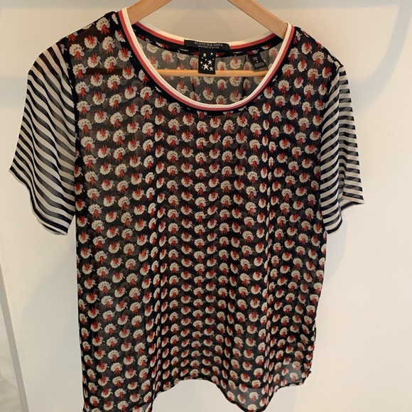 Scotch & Soda Sheer Printed Blouse - Picture 1 of 3
